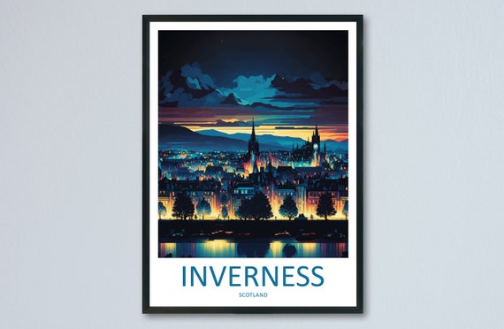 Inverness Cityscape Art Print, Scotland Decor