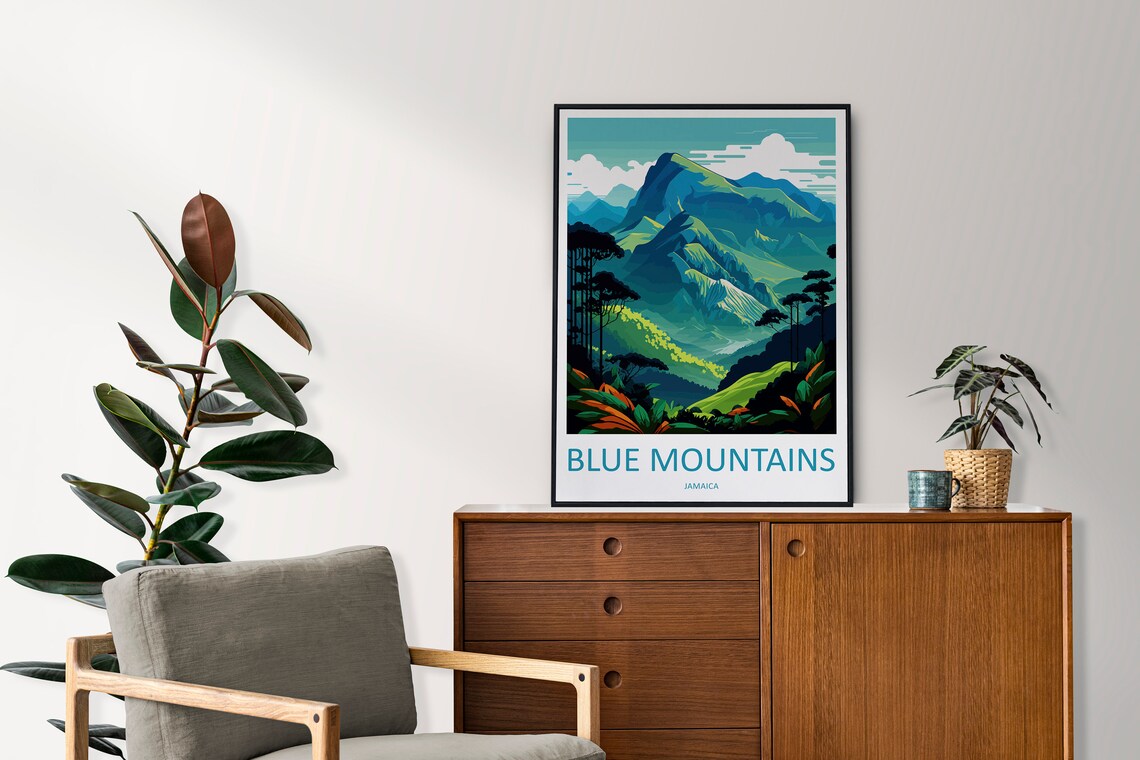 Blue Mountains Travel Poster, Caribbean Wall Art - Image 2