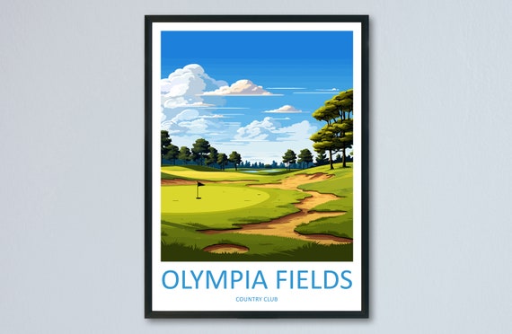 Olympia Fields Golf Club Travel Print Wall Art Hanging Home Dcor Gift Lovers