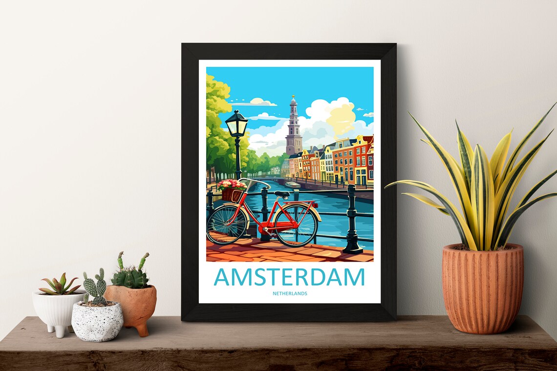 Amsterdam Travel Poster, Netherlands Travel Decor - Image 3