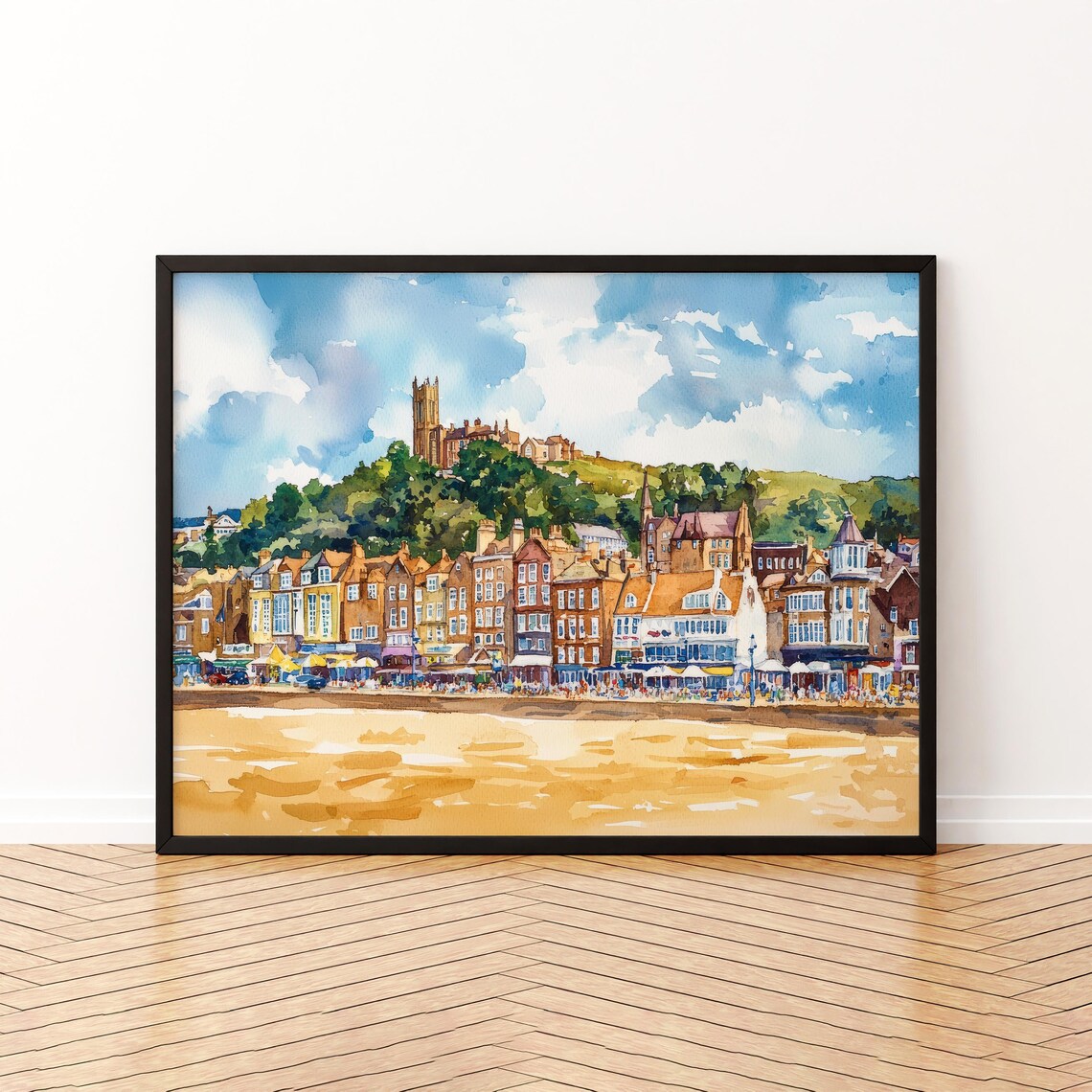 Scarborough England Beach Seafront Scarborough Abbey Hill Poster