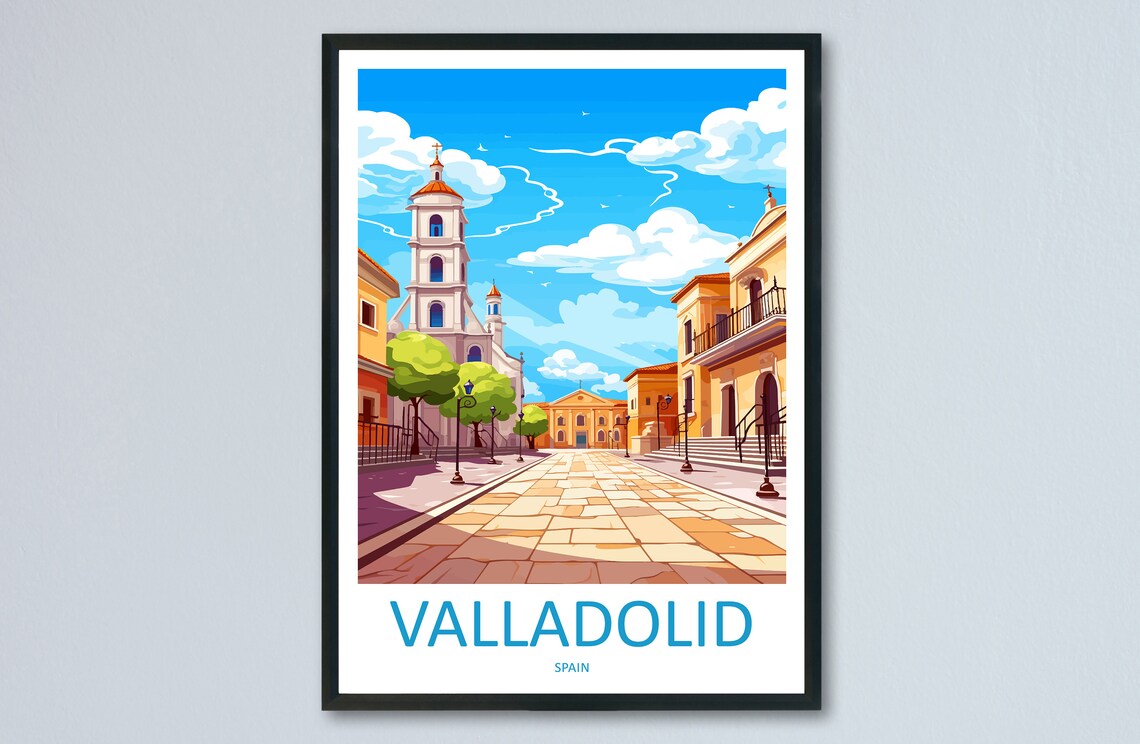 Valladolid Travel Poster, Spain Wall Art Print
