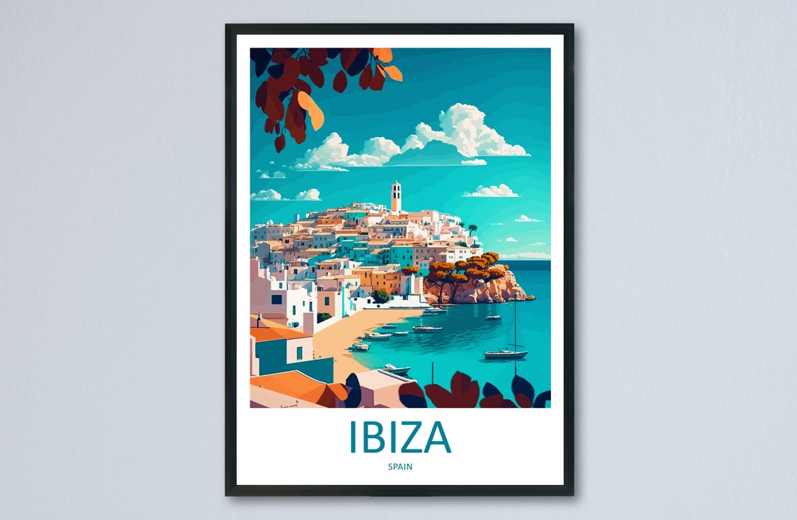 Ibiza Travel Poster, Spain Wall Decor