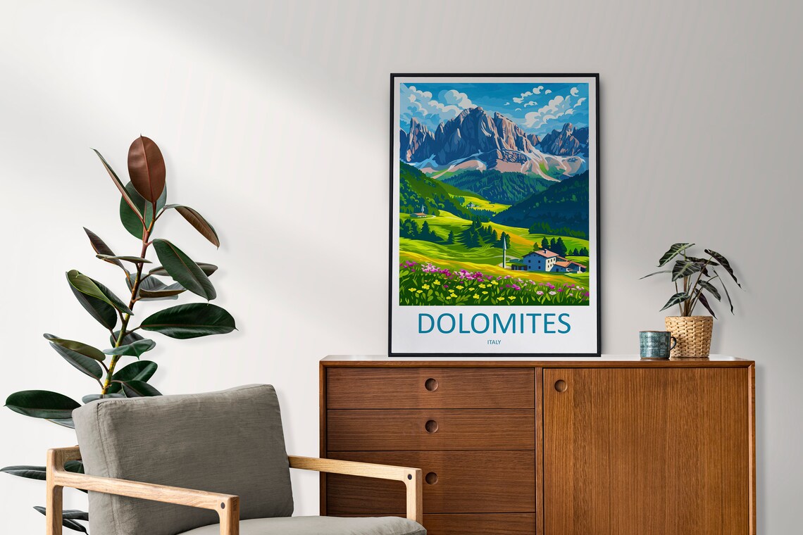 Dolomites Travel Poster, Dolomitic Alps Art - Image 2