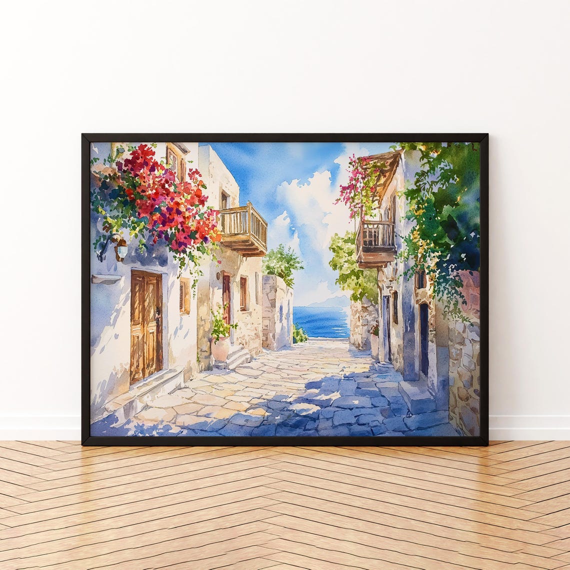 Crete Watercolor Poster Wall Art Hanging Home Dcor Gift Lovers Greece