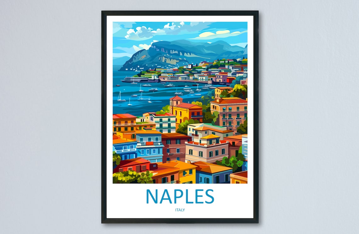 Naples Italy Travel Print Gift Wall Art Print