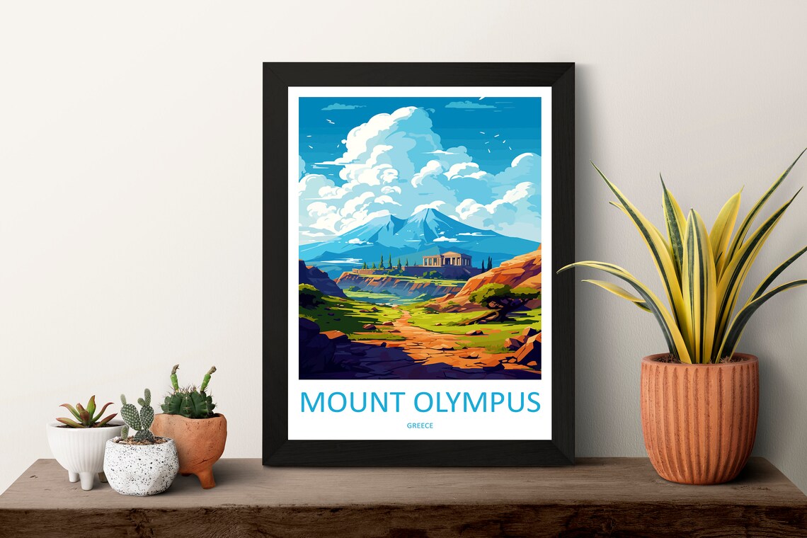 Mount Olympus Greece Travel Poster, Wall Art Print - Image 3