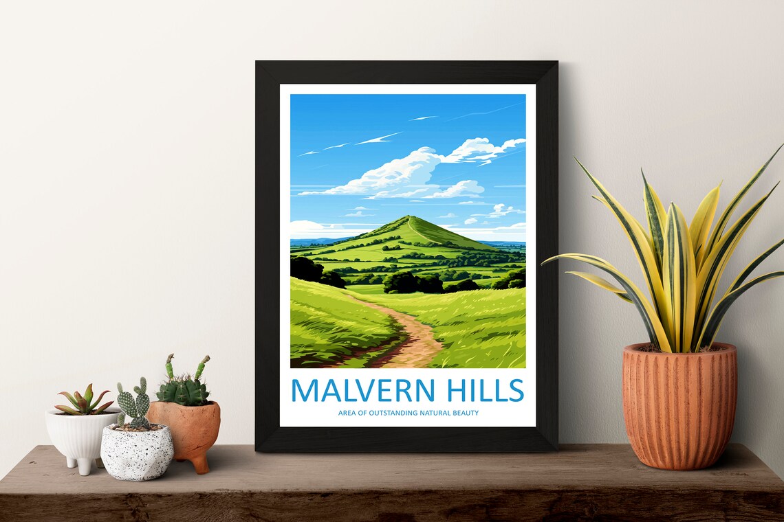 Malvern Hills England Rolling Green Hills Walking Trail Poster - Image 3