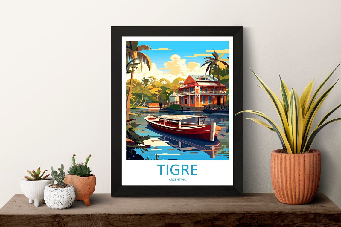 Tigre Argentina Delta Riverboat By Riverside House Travel Poster - Image 3