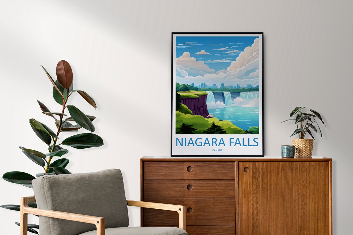 Niagara Falls Canada Falls from Cliffs Green Summer View Poster - Image 2