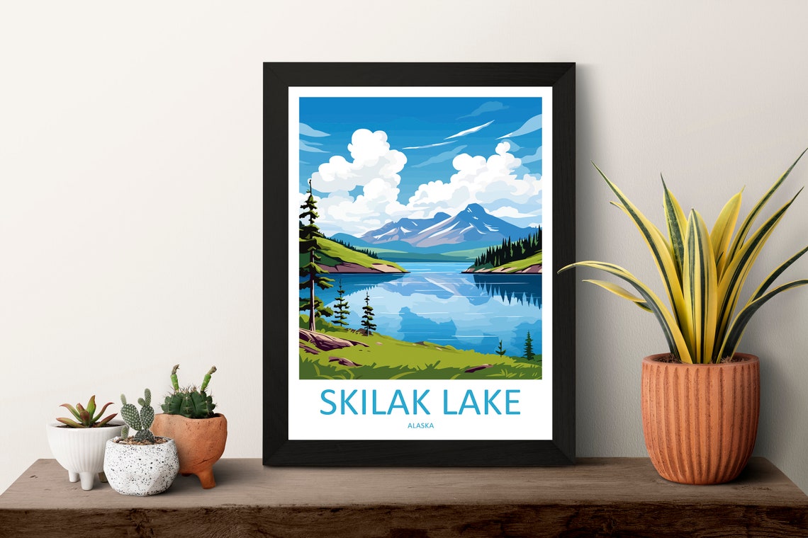 Skilak Lake Travel Print Wall Art Skilak Lake Wall Hanging Home Dcor Skilak Lake Gift Art Lovers Alaska Art Lover Gift Skilak Lake Artwork - Image 3