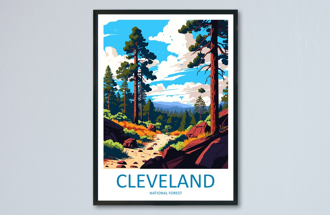 Cleveland National Forest Tall Pine Trail Hiking Travel Poster