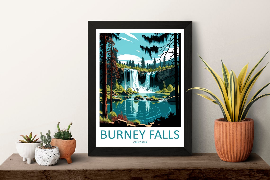 Burney Falls California Forest Waterfall Cascades Pine Grove Poster - Image 3