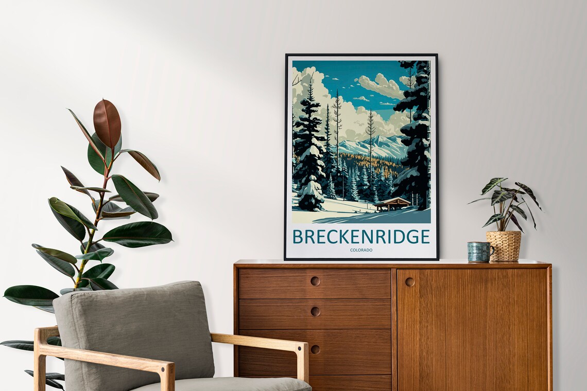 Breckenridge Travel Poster, Ski and Snow Wall Art - Image 2