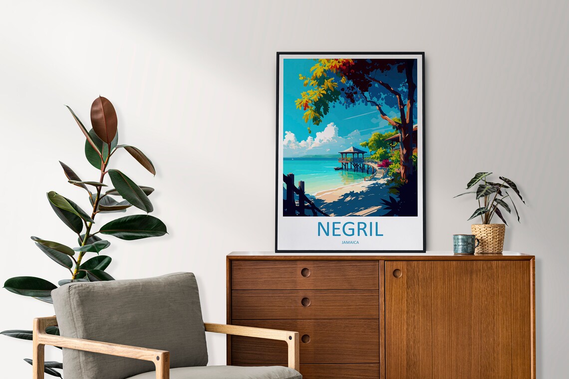 Negril Travel Poster, Caribbean Wall Art Print - Image 2