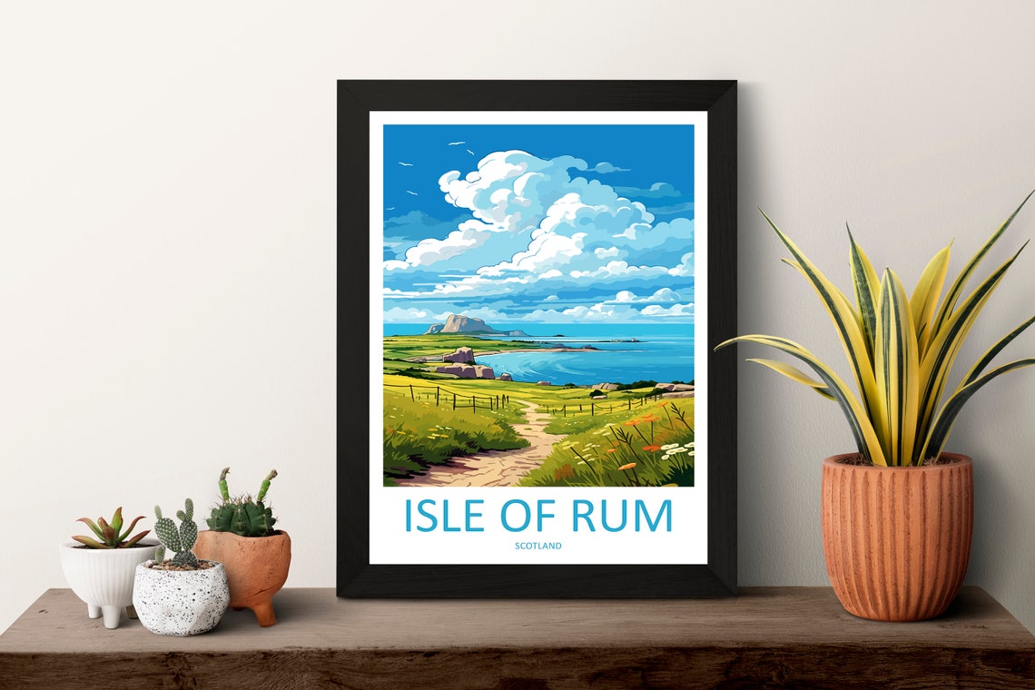 Isle Of Rum Travel Print Wall Art Isle Of Rum Wall Hanging Home Dcor Isle Of Rum Gift Art Lovers Scotland Art Lover Travel Gift - Image 3