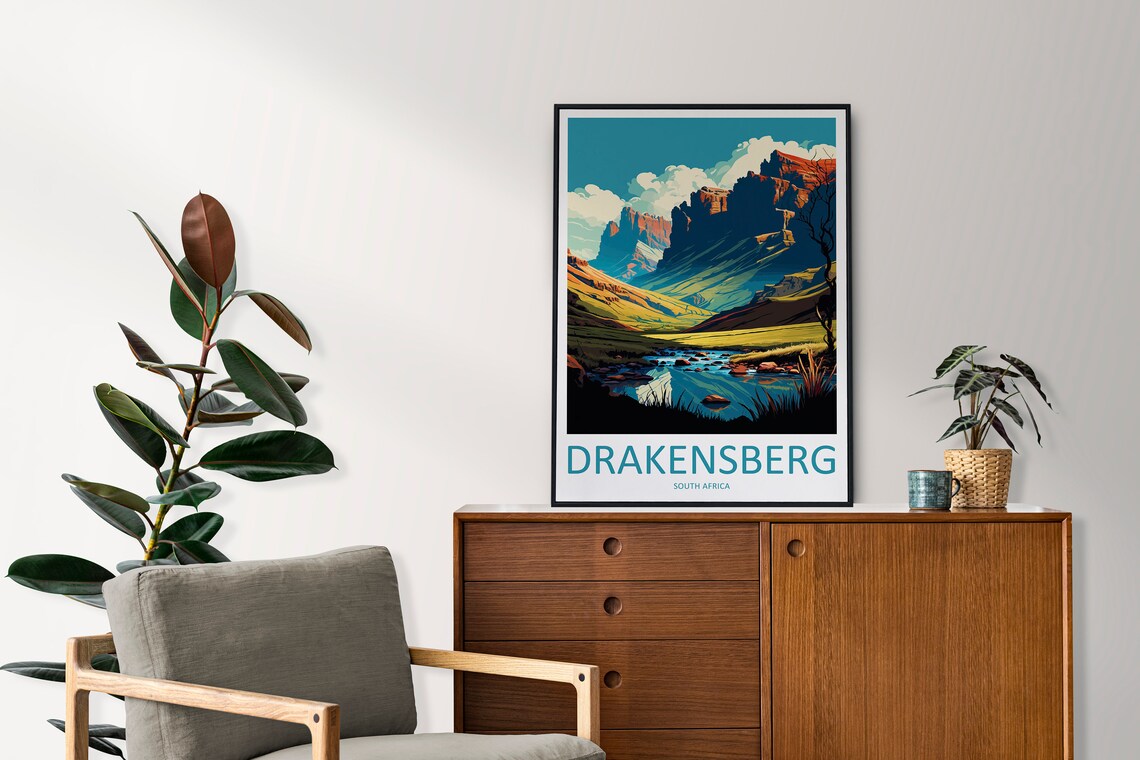 Drakensberg Travel Print, South Africa Wall Art - Image 2