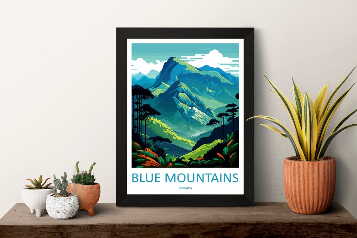 Blue Mountains Travel Poster, Caribbean Wall Art - Image 3