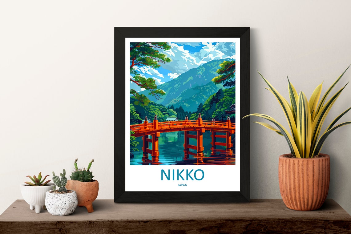 Nikko Japan Vermilion Shinkyo Bridge Over the Daiya River Poster - Image 3
