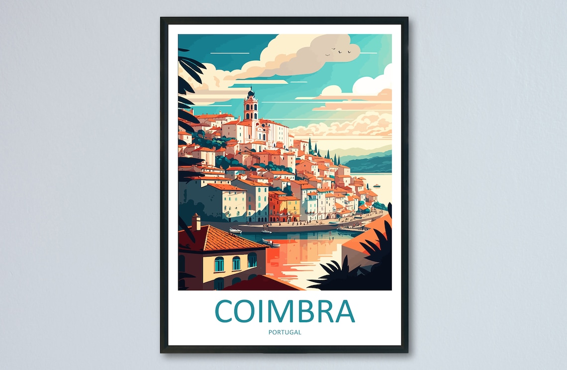 Coimbra Travel Poster, Portugal City Wall Art