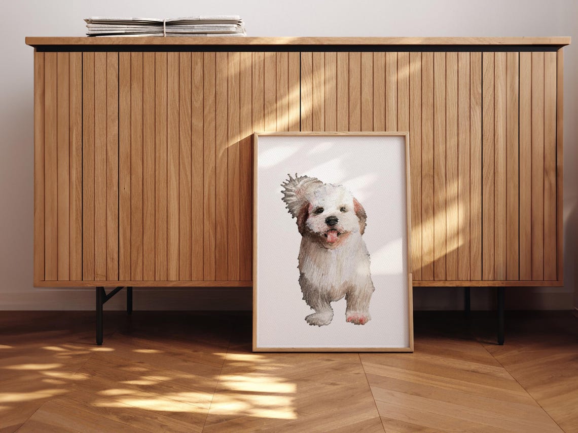 Corgi Crayon Drawing Dog Portrait Expressive Colorful Art Print - Image 4