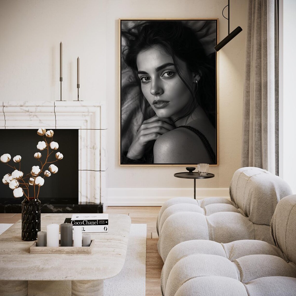Silent Gaze Black And White Woman Portrait Photography Poster