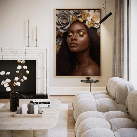 Golden Butterflies And Floral Splendor Artwork Wall Art