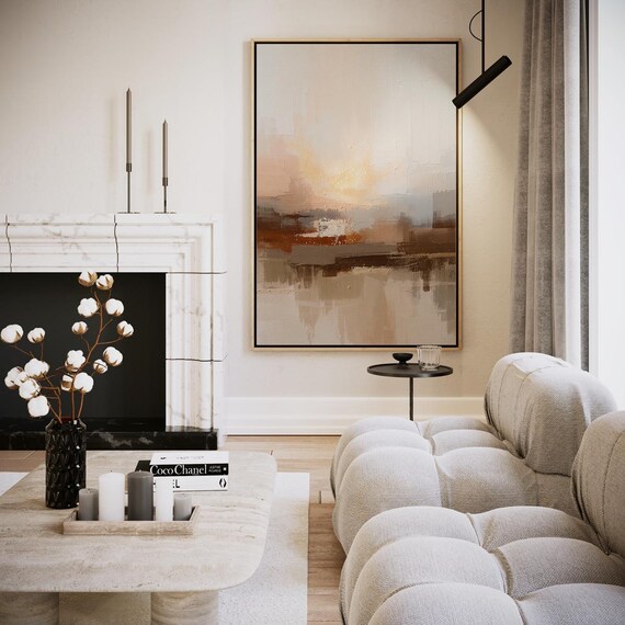 Bright Dawn Soft Beige Abstract Sunrise Minimalist Art Poster