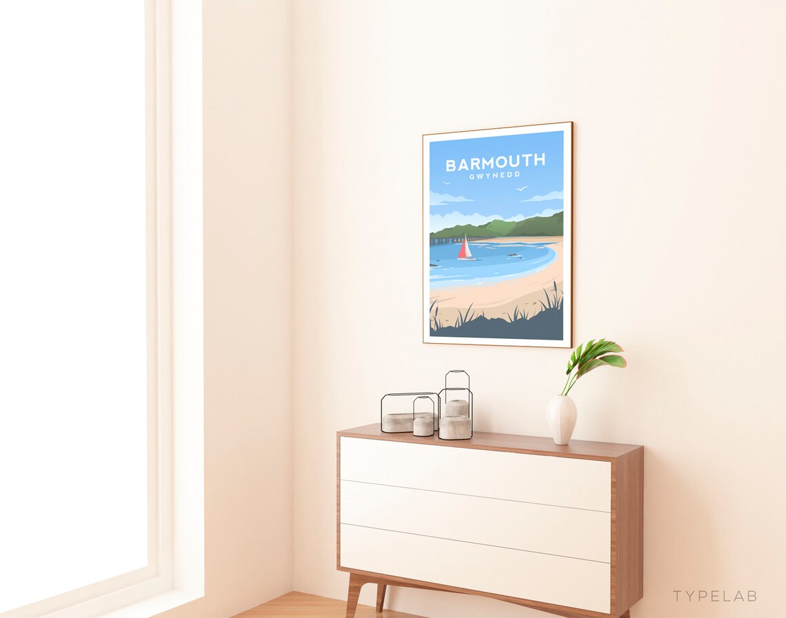 Barmouth North Wales Travel Poster, Gwynedd
