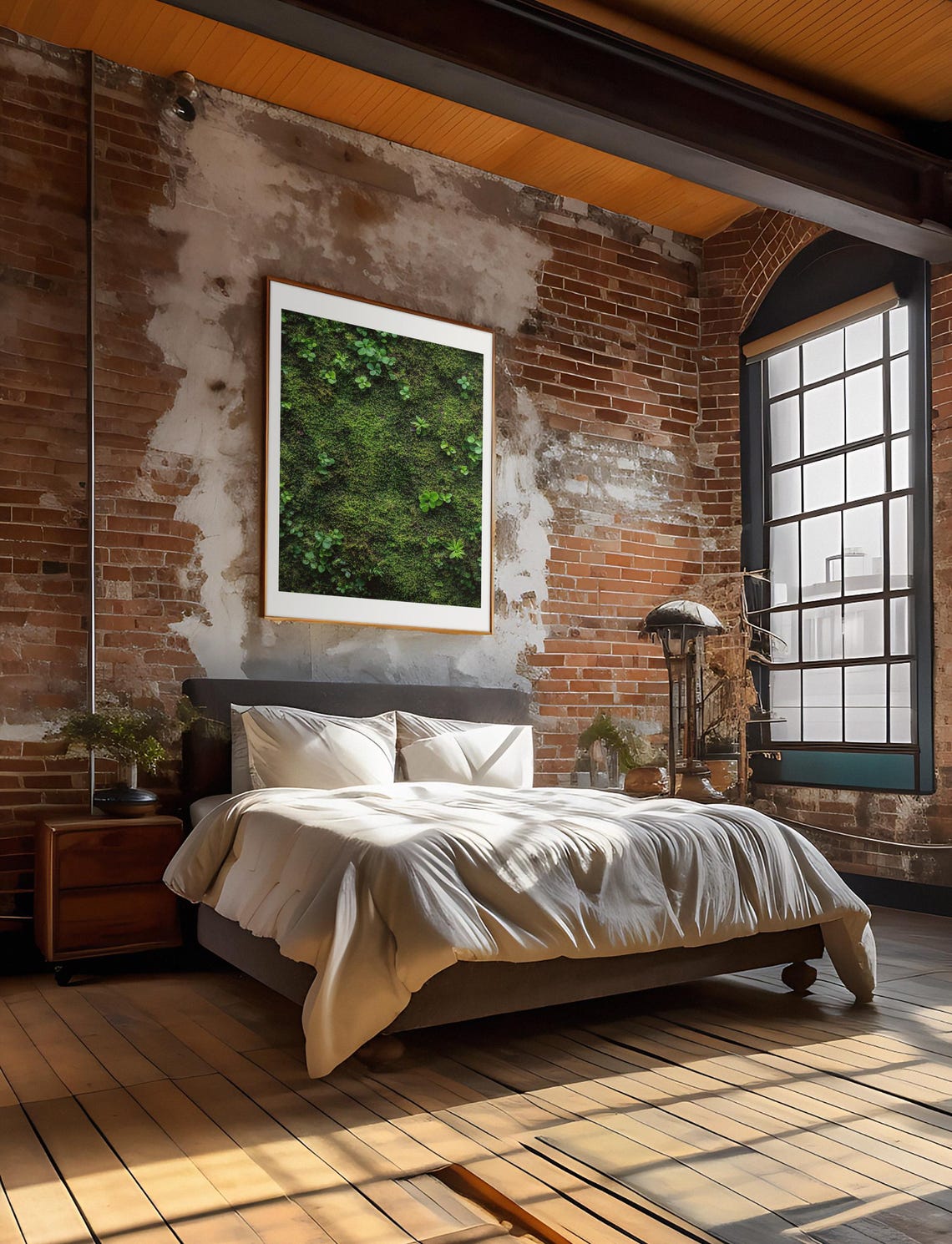 Lush Green Moss Wall Nature Photography Calm Zen Botanical Wall Art - Image 3