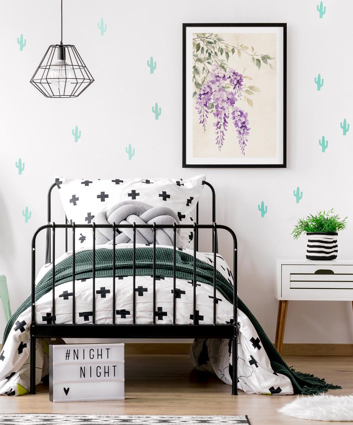 Lavender Wisteria Blossom Cluster Watercolor Romantic Art Poster - Image 3
