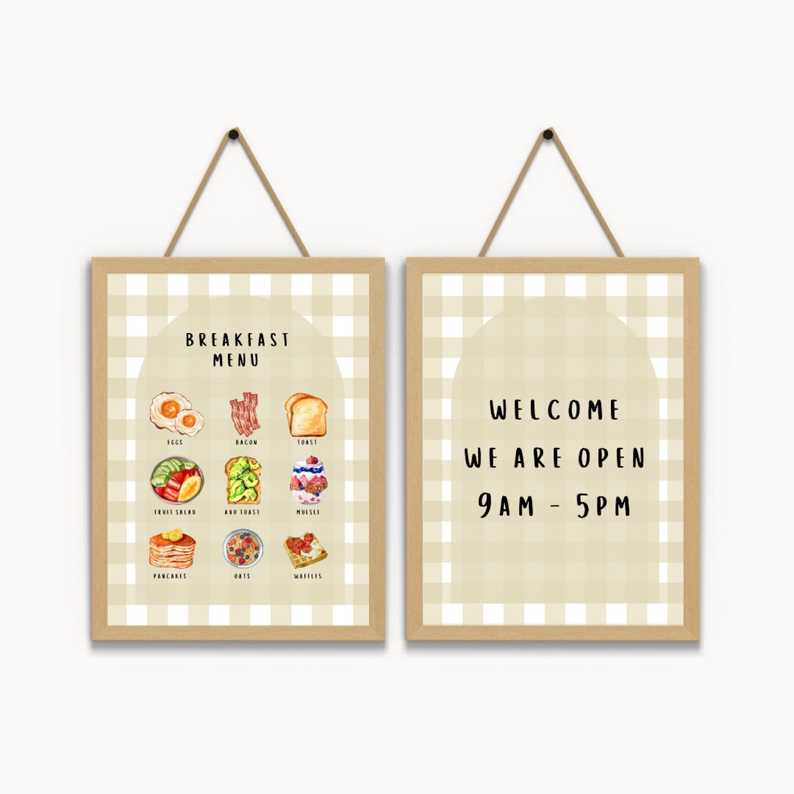 Kids Breakfast Restaurant Pretend Play Poster Set with Welcome Sign - Image 3