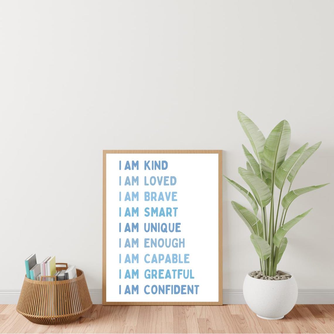 Blue I Am Affirmations Poster For Kids Playroom And Classroom Decor - Image 3