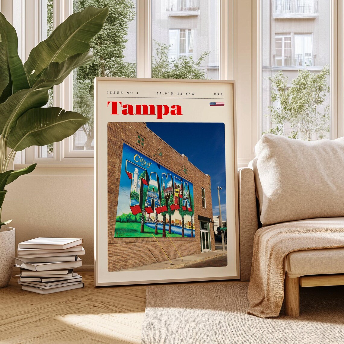 Tampa Florida USA City of Tampa Brick Wall Mural Photography Poster