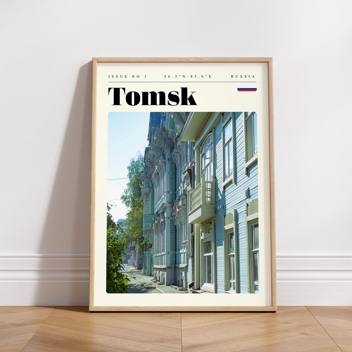 Tomsk Russia Vintage Travel Poster Historic Wooden Houses Street - Image 3