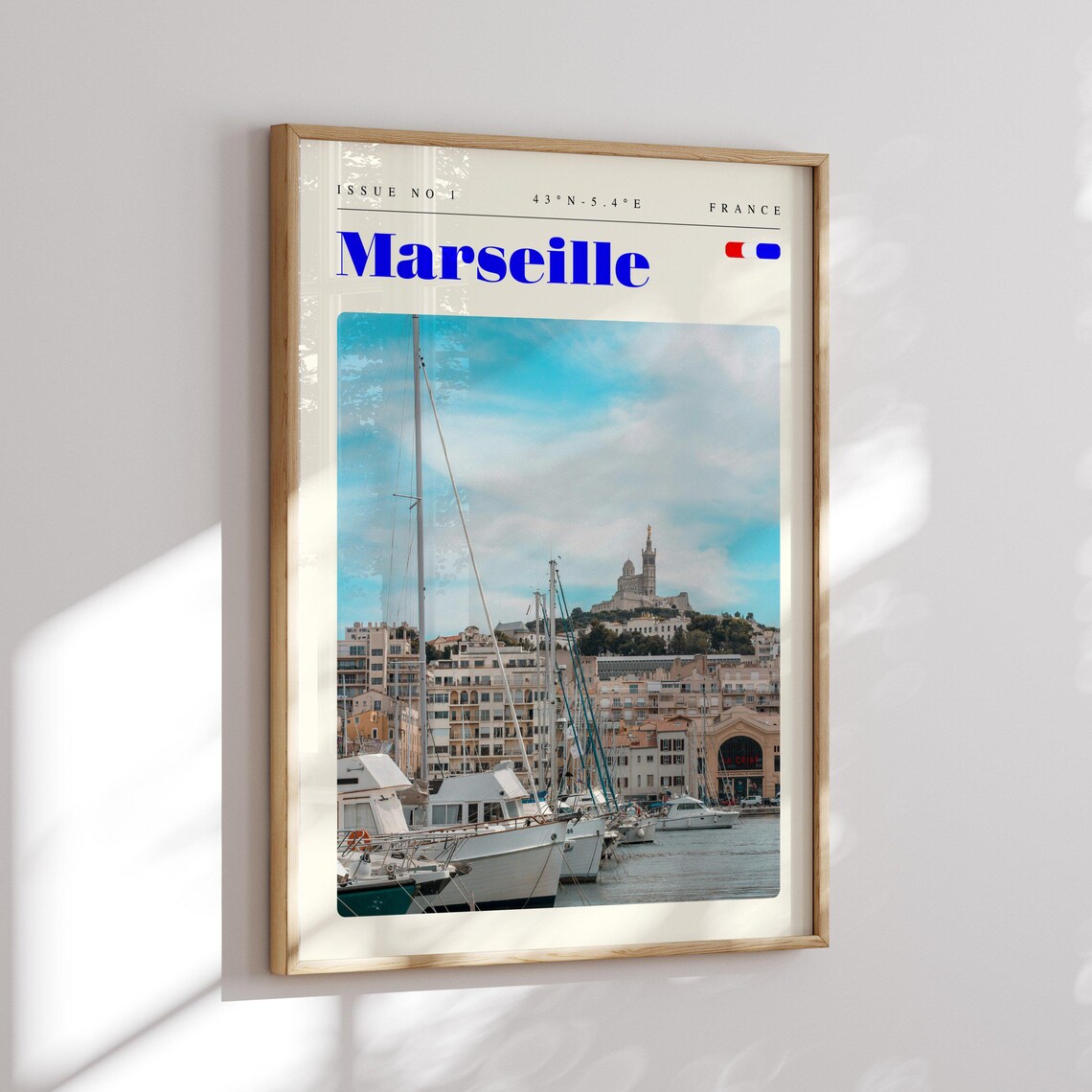 Marseille Old Port Sailboats Basilica Hill France Travel Poster - Image 2