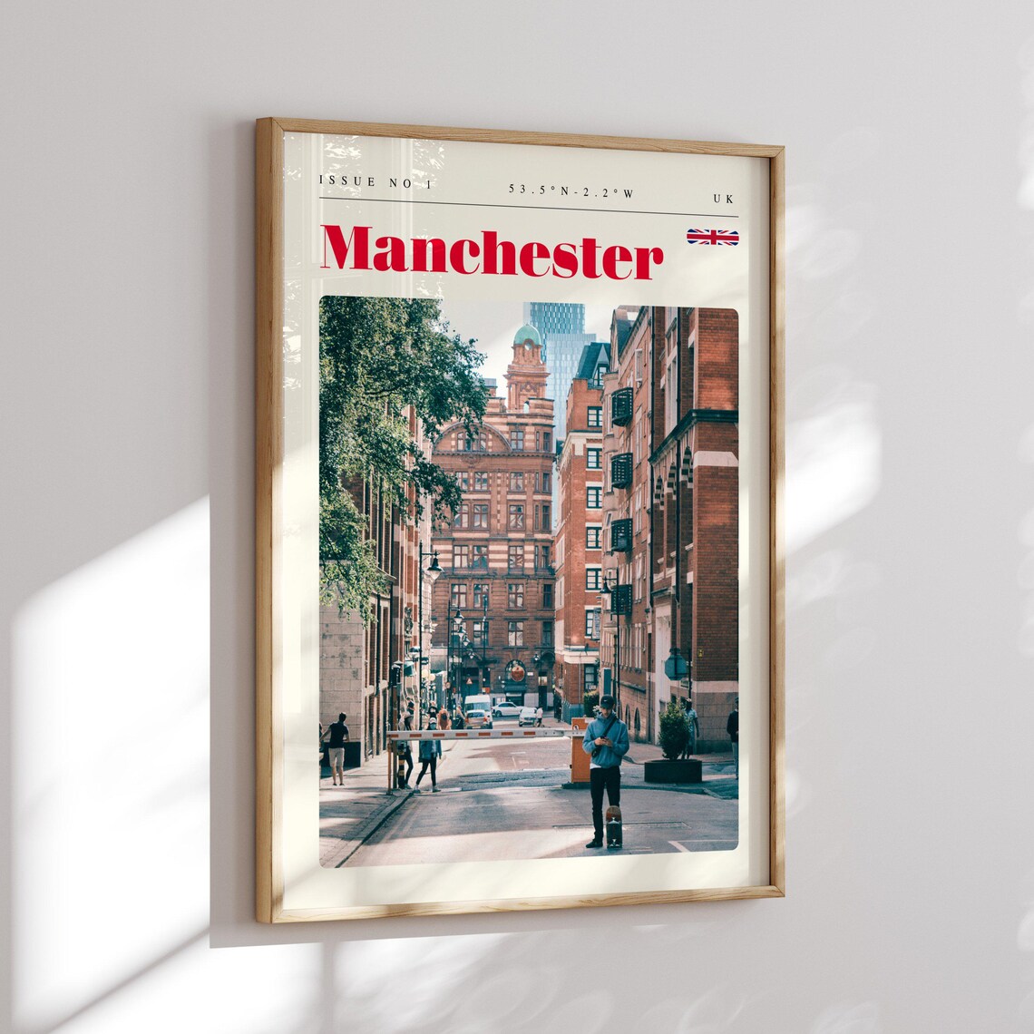 Manchester Historic Brick Street Scene Vintage Travel Poster - Image 2