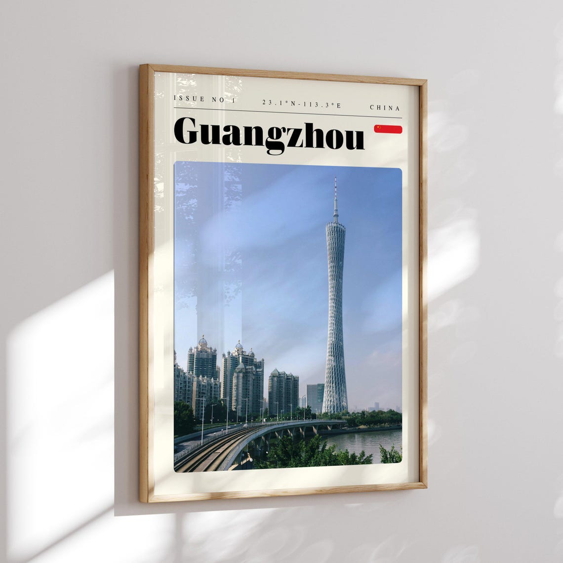 Guangzhou China Modern Canton Tower Skyline River Travel Poster - Image 2