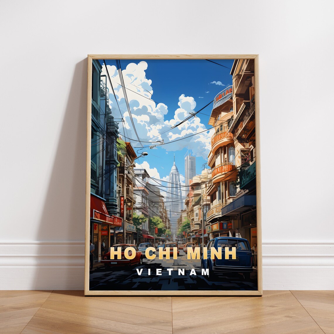 Ho Chi Minh City Vietnam Busy Street Daytime City Travel Poster
