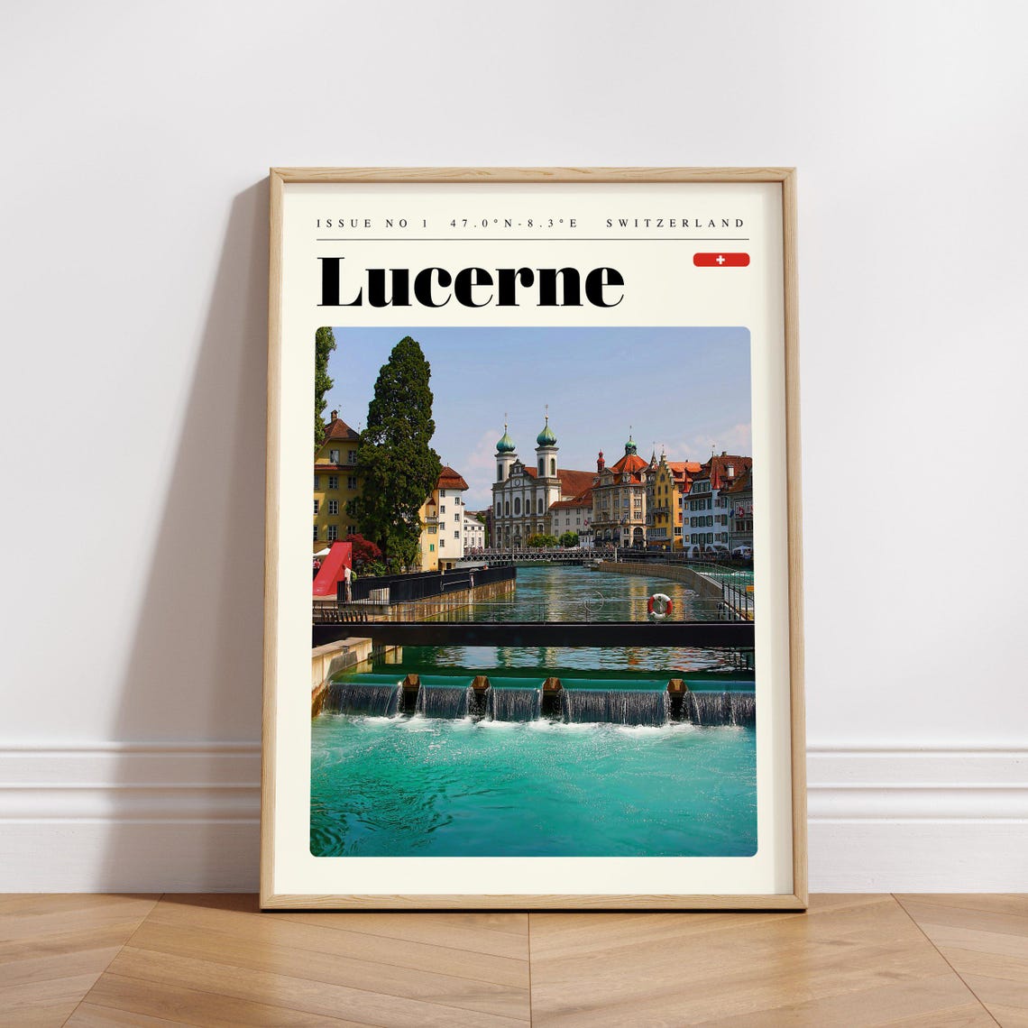 Lucerne Switzerland Old Town River Turquoise Water Travel Poster - Image 3