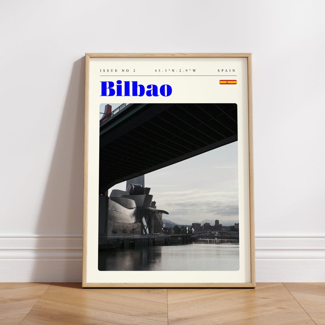Bilbao Spain Iconic Guggenheim Museum Riverside Modern Poster - Image 3
