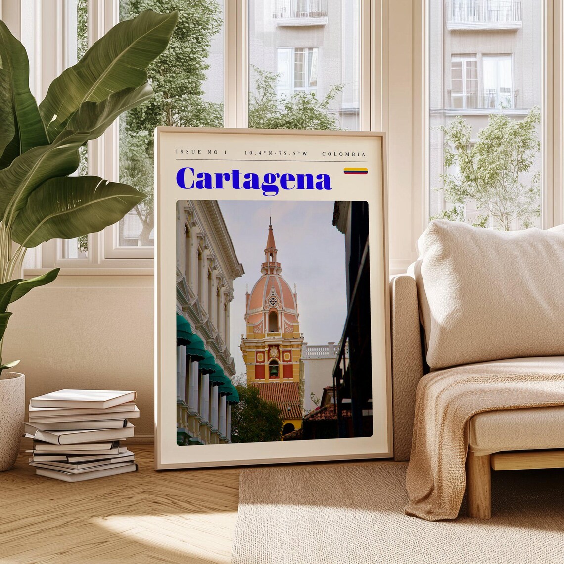 Cartagena Colombia Old Town Colonial Cathedral Bell Tower Poster