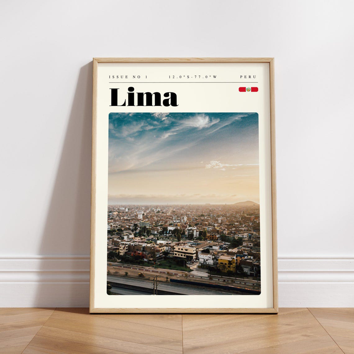 Lima Peru Cityscape Sunset Panorama South America Travel Poster - Image 3