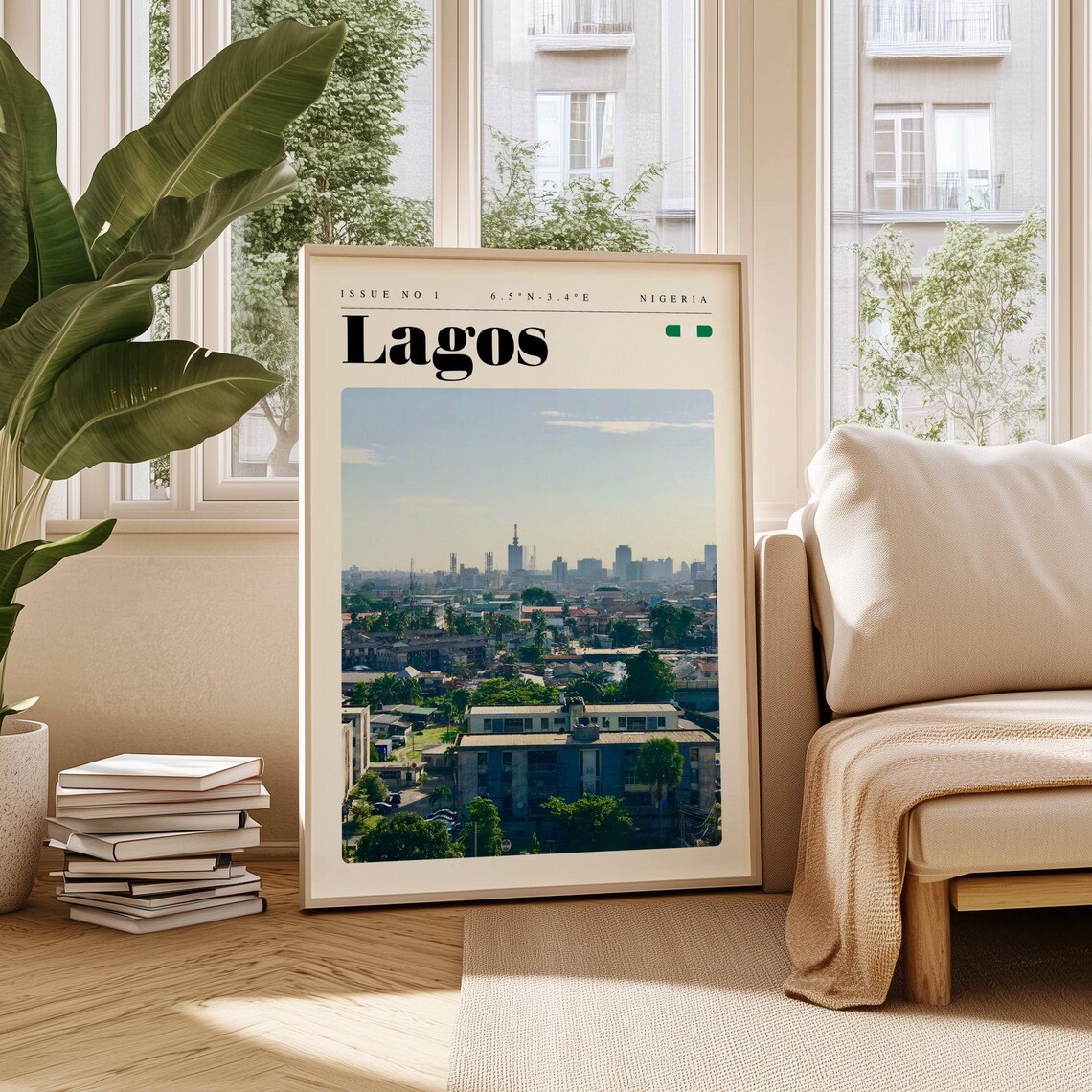 Lagos Nigeria City Skyline Daytime Panorama Photo Travel Poster