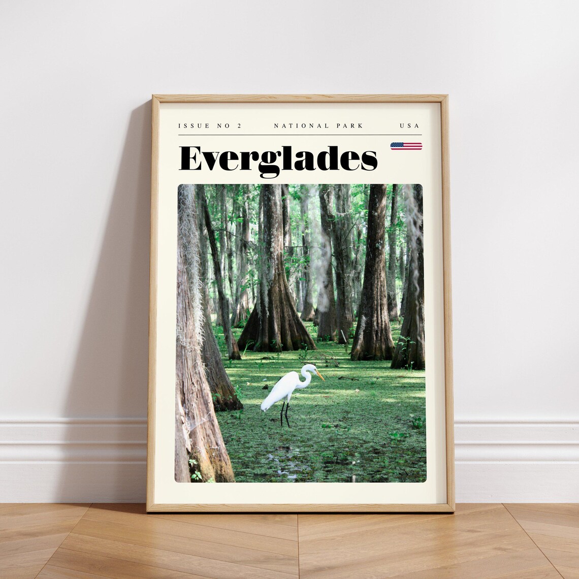 Everglades National Park Cypress Egret Wildlife Travel Poster - Image 3