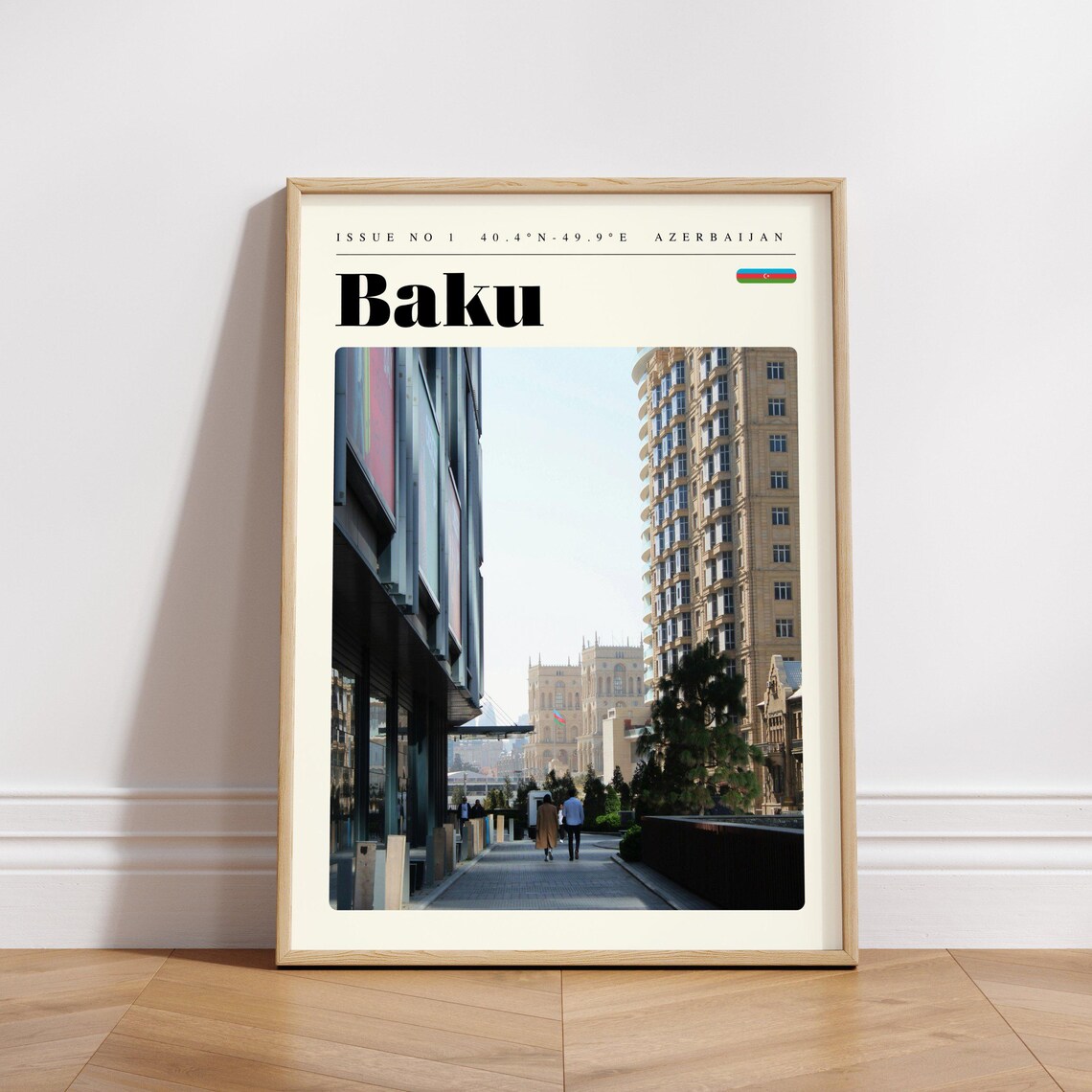 Baku Azerbaijan Historic Boulevard Street Scene Travel Poster - Image 3