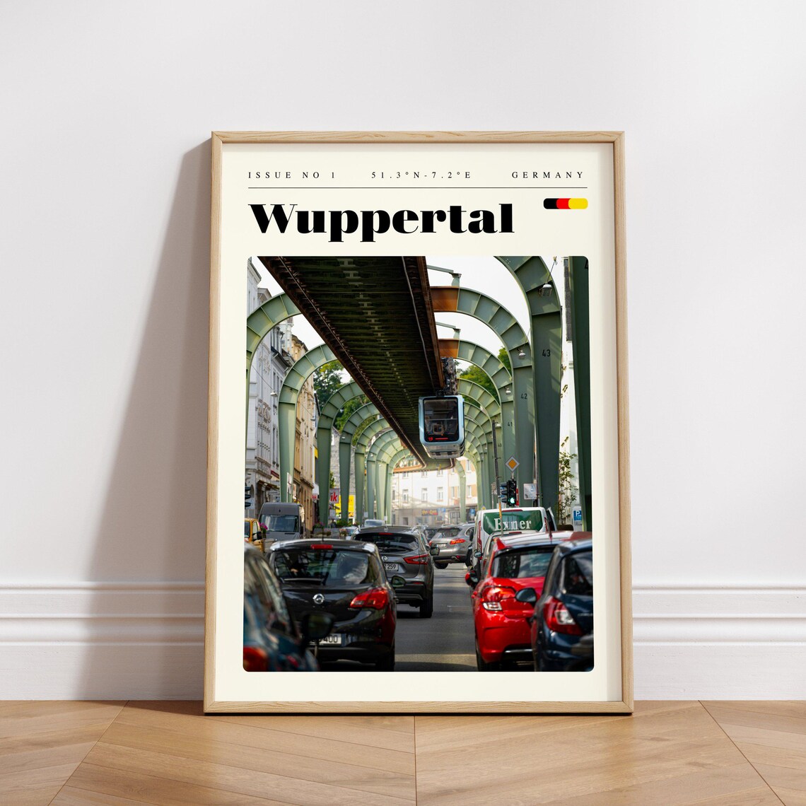 Wuppertal Germany Suspension Monorail Street Modern Travel Poster - Image 3