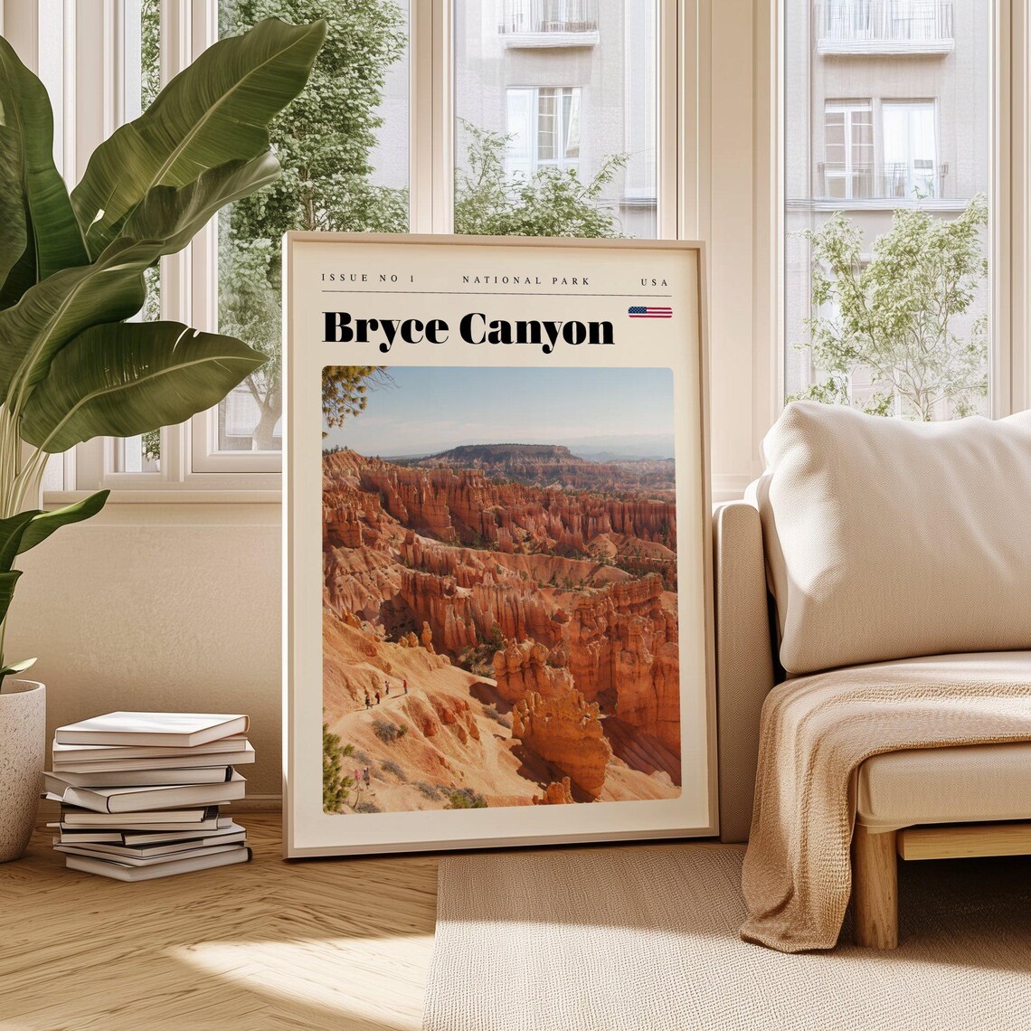 Bryce Canyon Utah Amphitheater Hoodoo Trail Hikers Travel Poster