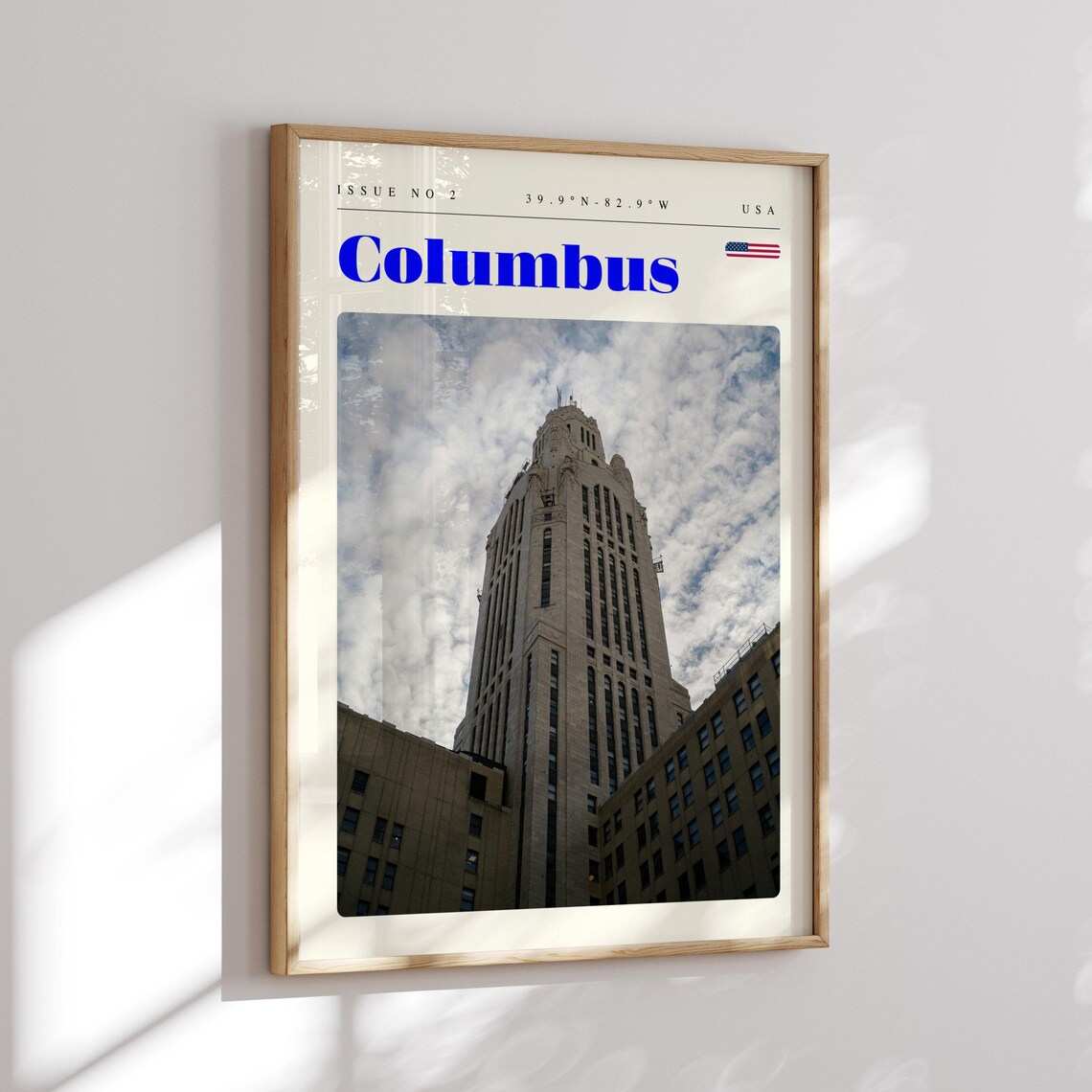 Columbus Ohio Art Deco Skyscraper Looking Up Photo Travel Poster - Image 2