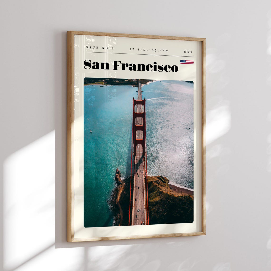 San Francisco USA Golden Gate Bridge Aerial View From Above Poster - Image 2